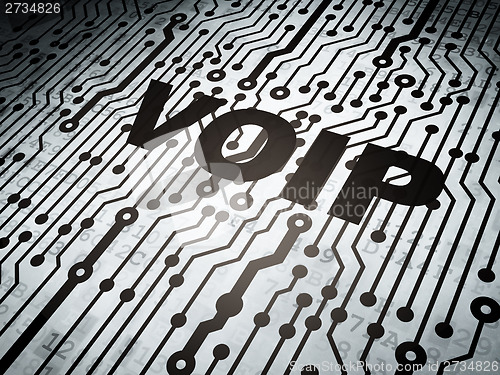 Image of Web design concept: circuit board with VOIP