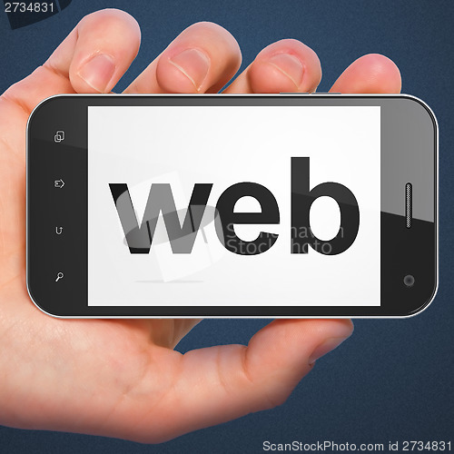 Image of SEO web design concept: Web on smartphone