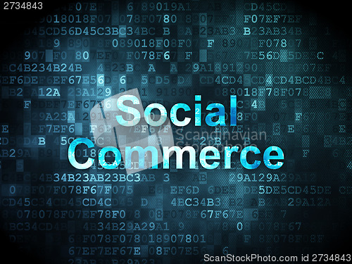 Image of Finance concept: Social Commerce on digital background