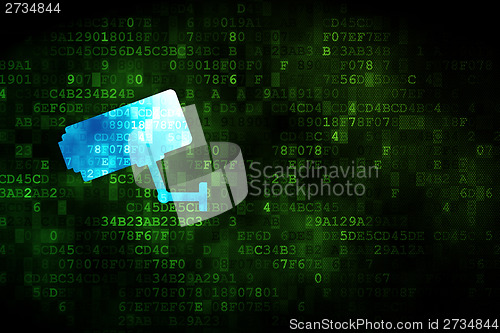 Image of Privacy concept: Cctv Camera on digital background