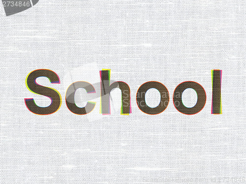 Image of Education concept: School on fabric texture background