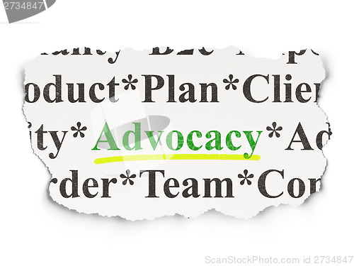 Image of Law concept: Advocacy on Paper background