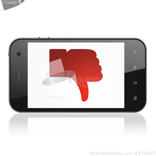 Image of Social media concept: Unlike on smartphone