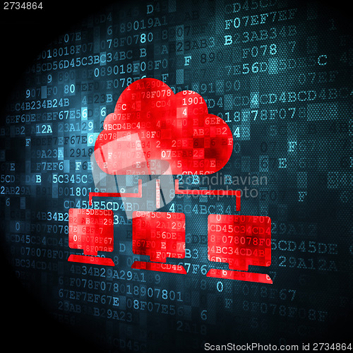 Image of Cloud computing concept: Cloud Network on digital background
