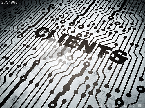 Image of Finance concept: circuit board with Clients