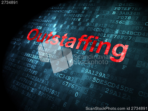 Image of Business concept: Outstaffing on digital background
