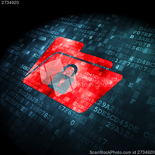 Image of Business concept: Folder With Lock on digital background