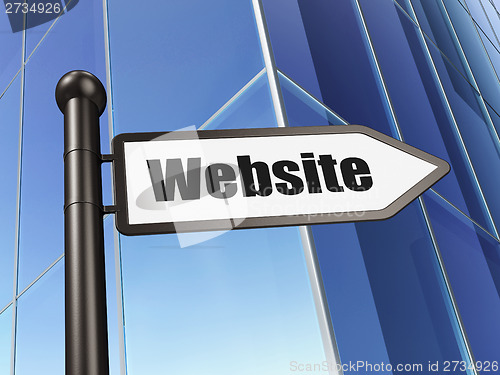 Image of Web development concept: sign Website on Building background