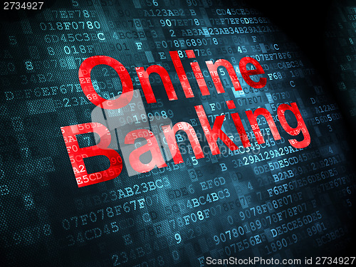 Image of Business concept: Online Banking on digital background