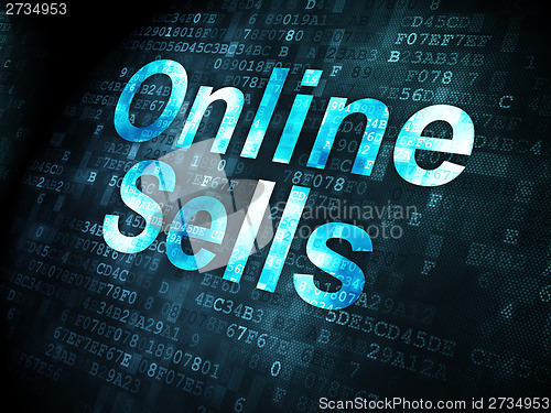 Image of Finance concept: Online Sells on digital background