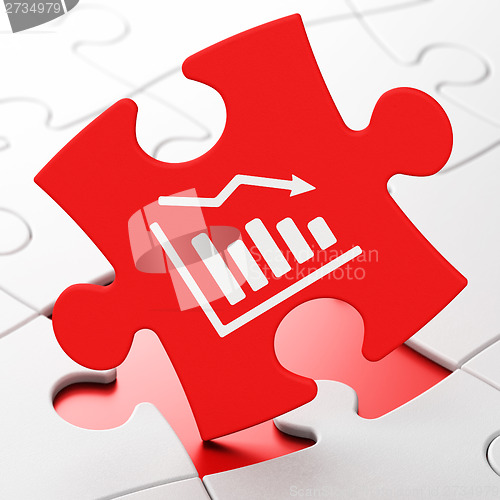 Image of Business concept: Decline Graph on puzzle background