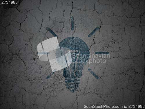 Image of Finance concept: Light Bulb on grunge wall background