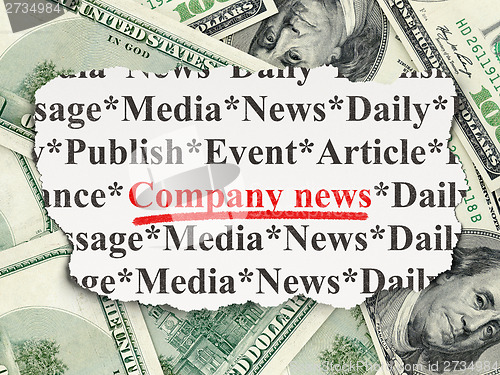 Image of News concept: Company News on Money background