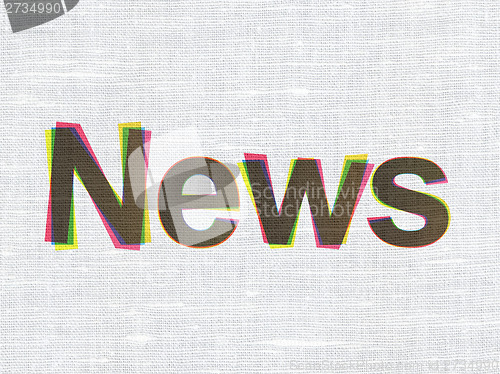 Image of News concept: News on fabric texture background