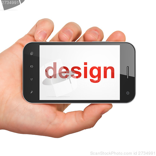 Image of Advertising concept: Design on smartphone