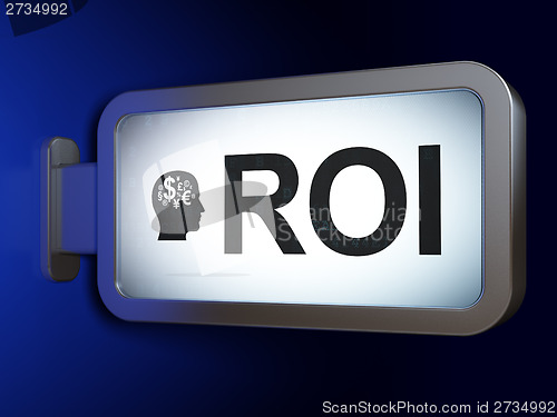 Image of ROI and Head With Finance Symbol on billboard