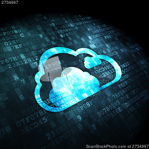 Image of Cloud computing concept: Cloud on digital background