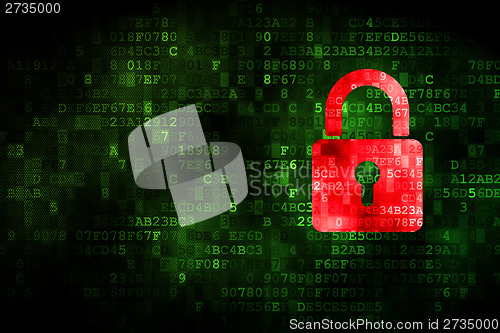 Image of Information concept: Closed Padlock on digital background