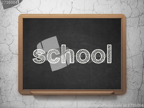 Image of Education concept: School on chalkboard background