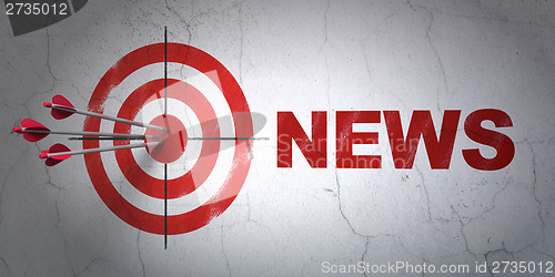 Image of Target and News on wall background