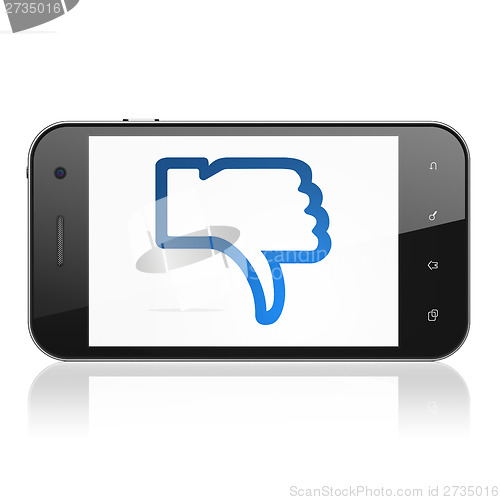 Image of Social media concept: Unlike on smartphone