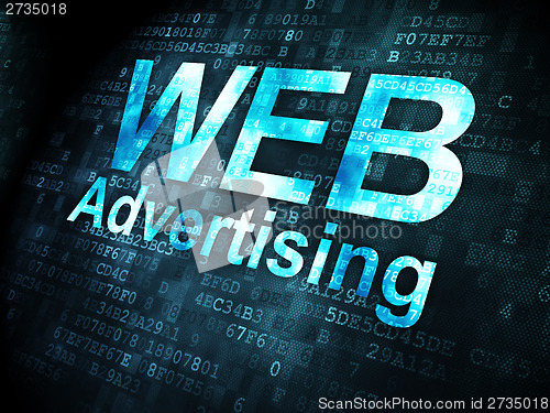 Image of Finance concept: WEB Advertising on digital background