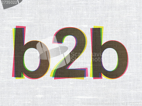 Image of Finance concept: B2b on fabric texture background