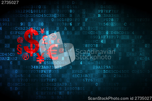 Image of Business concept: Finance Symbol on digital background