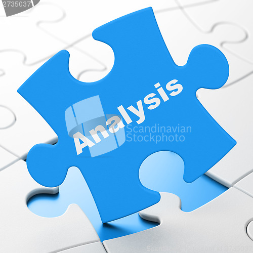 Image of Advertising concept: Analysis on puzzle background