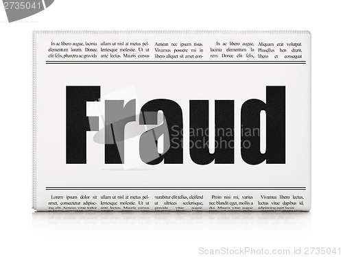 Image of Protection concept: newspaper headline Fraud