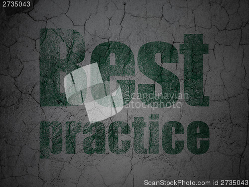 Image of Education concept: Best Practice on grunge wall background