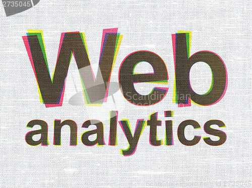 Image of Web development concept: Web Analytics on texture background