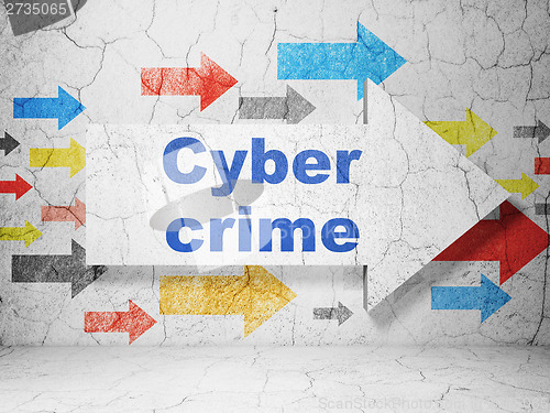 Image of Security concept: arrow with Cyber Crime on grunge wall