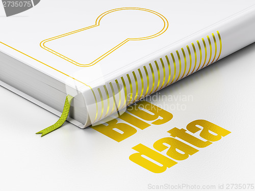 Image of Data concept: book Keyhole, Big Data on white background