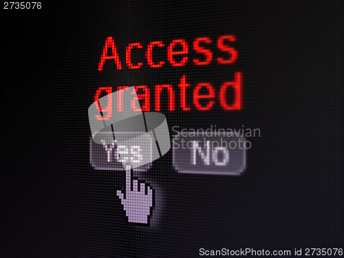 Image of Privacy concept: Access Granted on digital computer screen