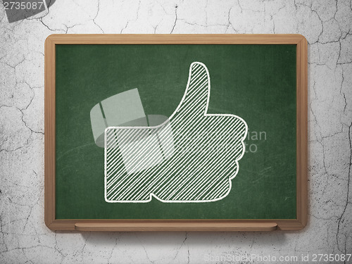 Image of Social media concept: Like on chalkboard background