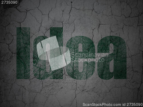 Image of Advertising concept: Idea on grunge wall background