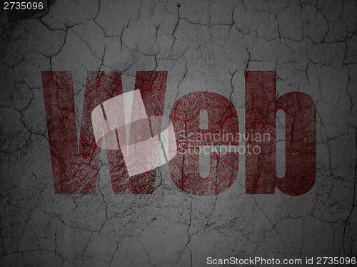 Image of Web design concept: Web on grunge wall background