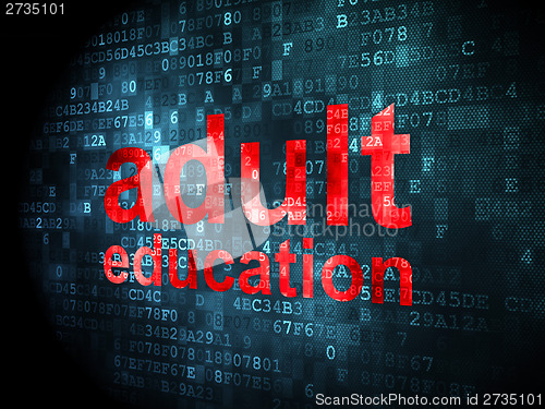 Image of Education concept: Adult Education on digital background