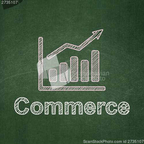 Image of Business concept: Growth Graph and Commerce on chalkboard