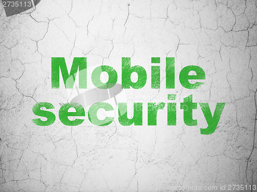 Image of Privacy concept: Mobile Security on wall background