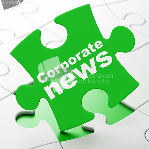 Image of News concept: Corporate News on puzzle background