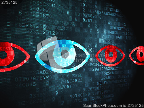 Image of Security concept: Eye on digital background