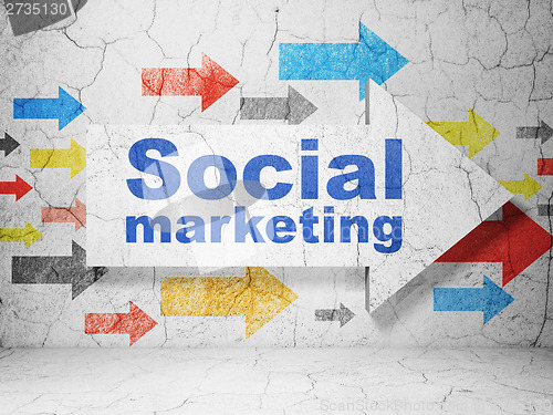 Image of Marketing concept: arrow with Social Marketing on grunge wall