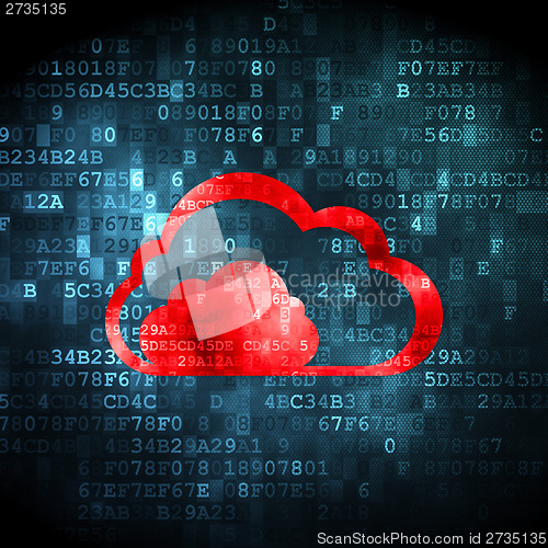 Image of Cloud networking concept: Cloud on digital background