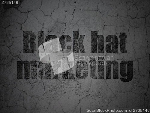 Image of Business concept: Black Hat Marketing on grunge wall background
