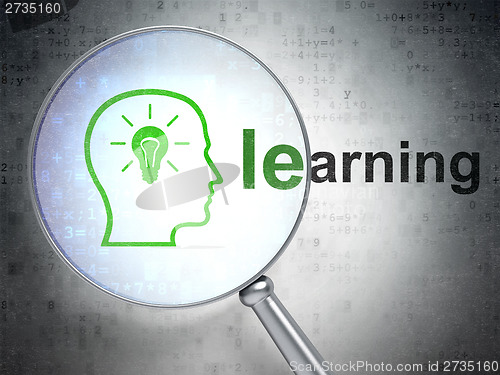 Image of Education concept: Head With Lightbulb and Learning