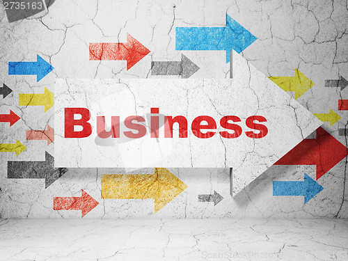 Image of Business concept: arrow whis Business on grunge wall background