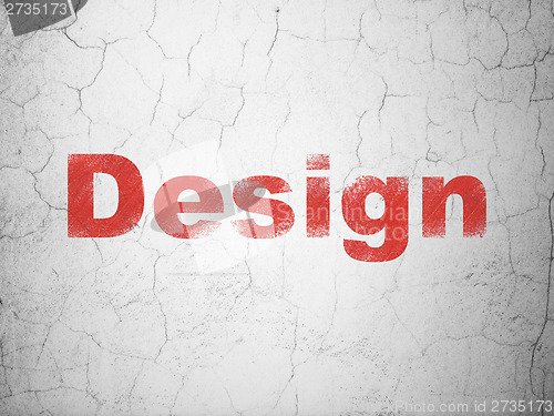 Image of Advertising concept: Design on wall background