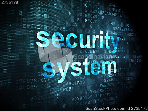 Image of Security System on digital background